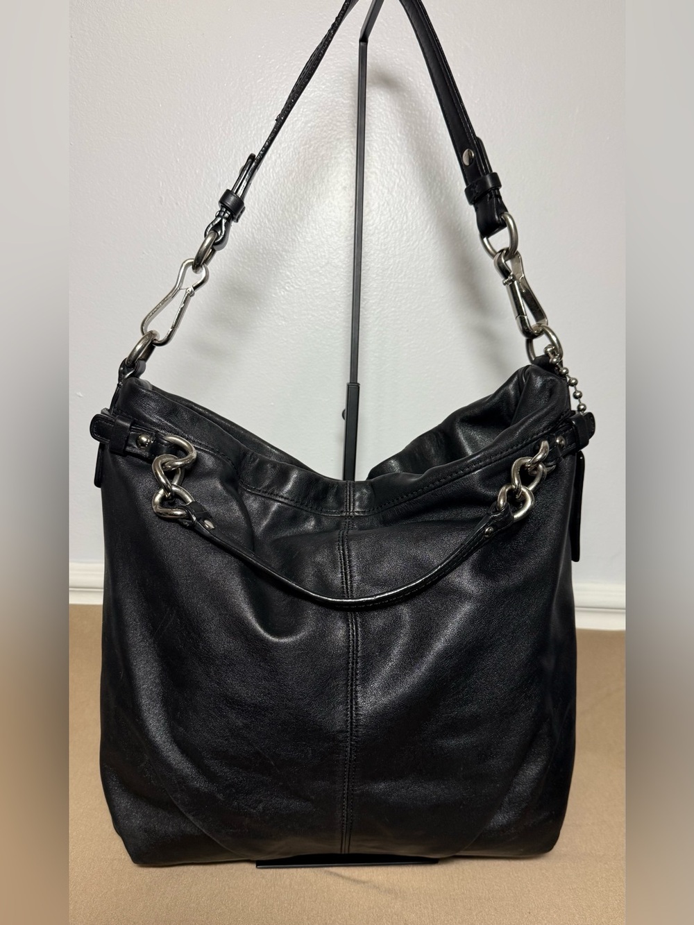 Authentic Coach Brooke Hobo Bag - Black Pebbled Leather #14821 - Picture 2 of 13
